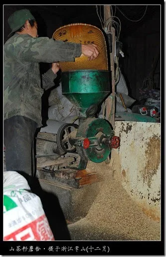 浙江-常山-芳村-茶油制作-机器碾粉